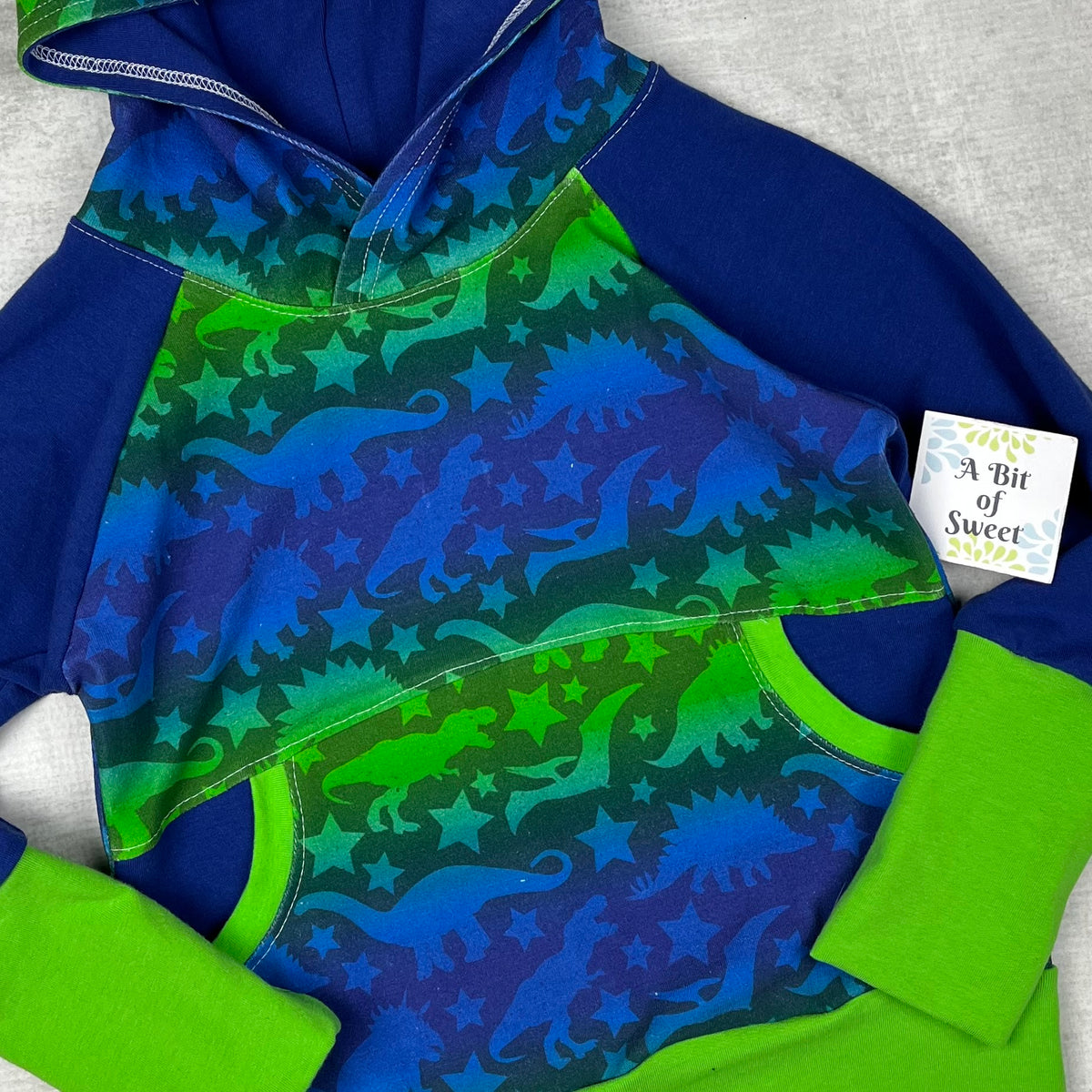 Blue Ombre Dino Grow with Me Hoodie