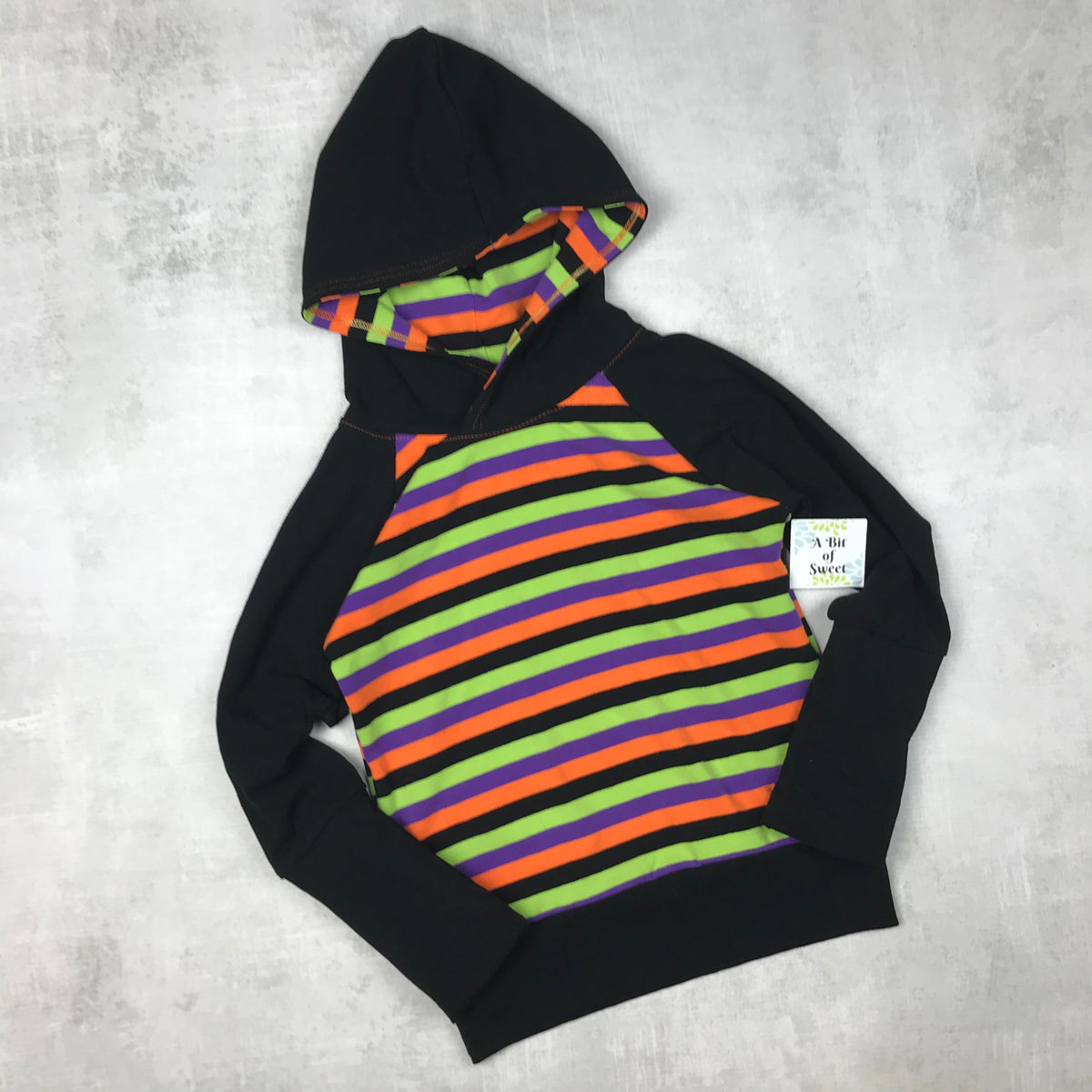 Halloween Stripes Grow with Me Hoodie