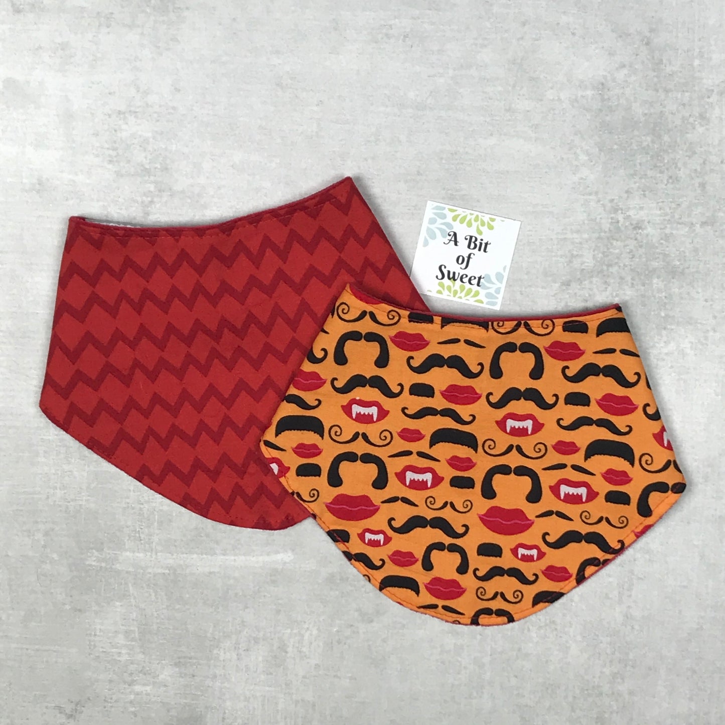 Halloween Slouchy Bandana Bibs, set of 2