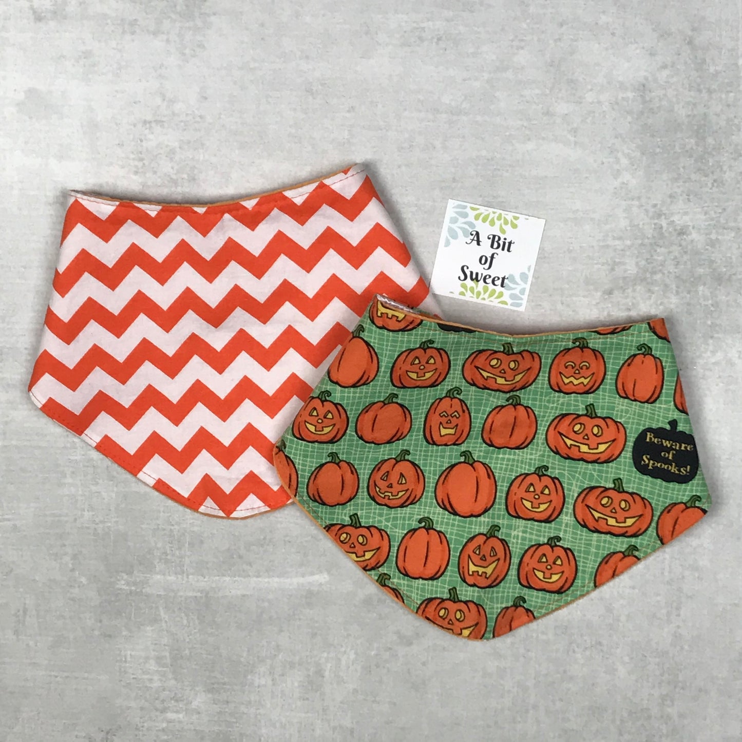 Halloween Slouchy Bandana Bibs, set of 2