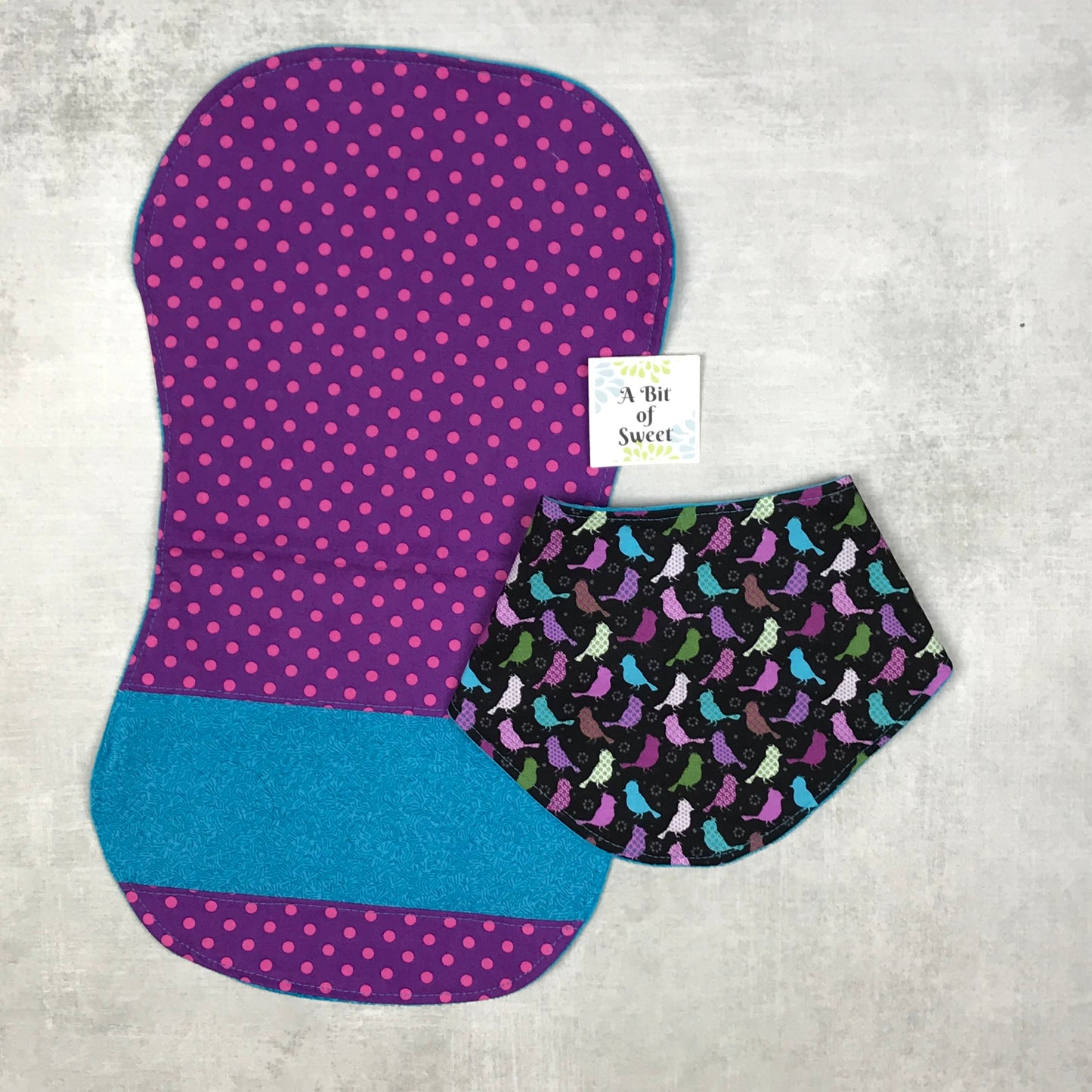 Slouchy Bandana Bib and Burp Cloth Set