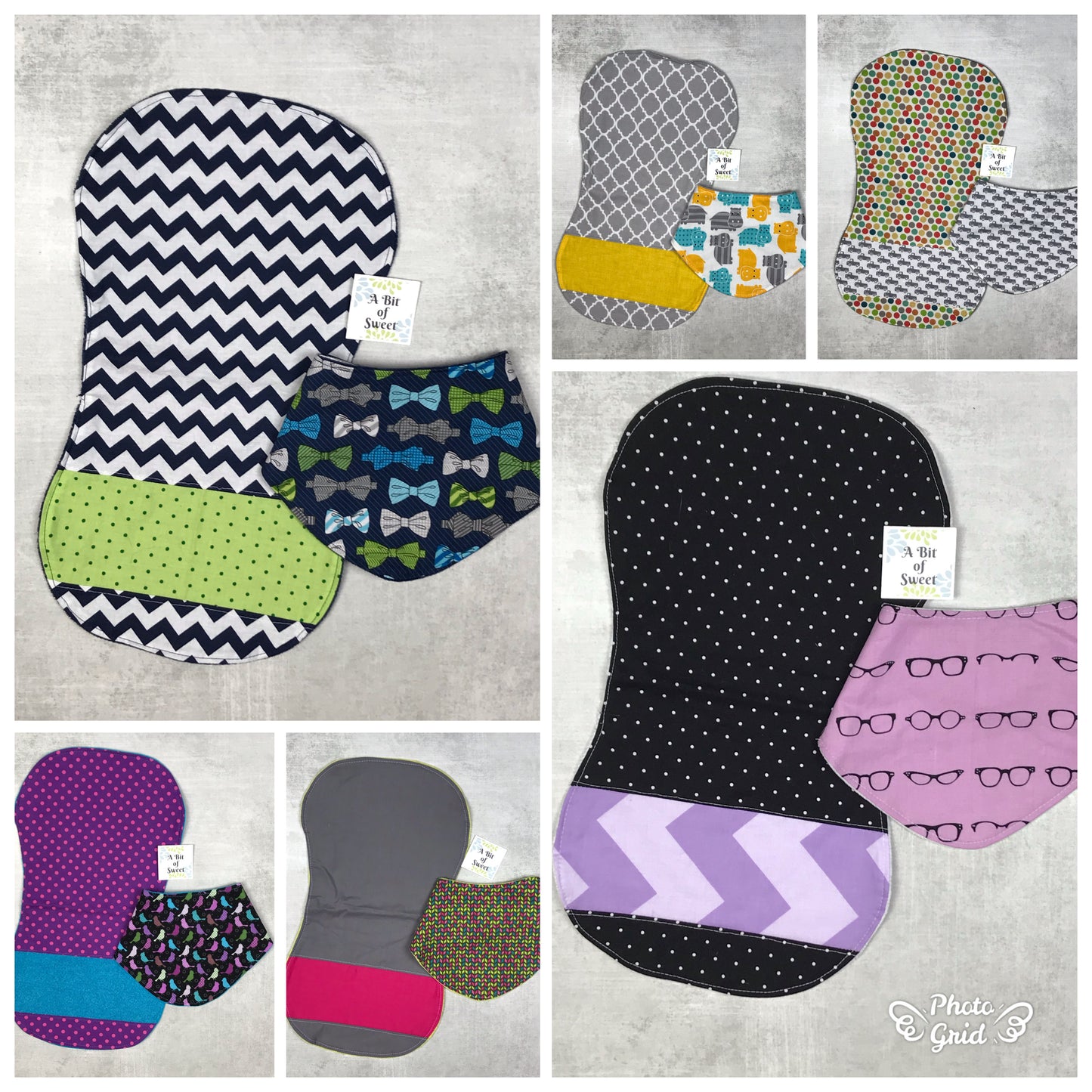 Slouchy Bandana Bib and Burp Cloth Set