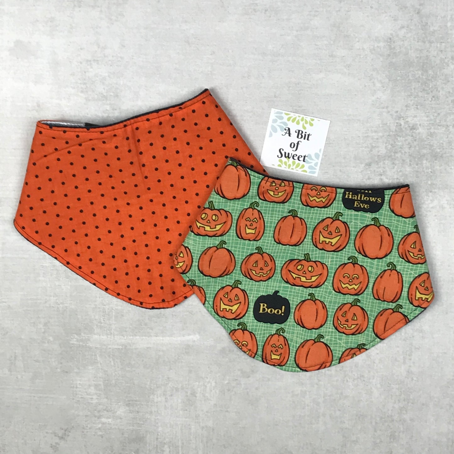 Halloween Slouchy Bandana Bibs, set of 2
