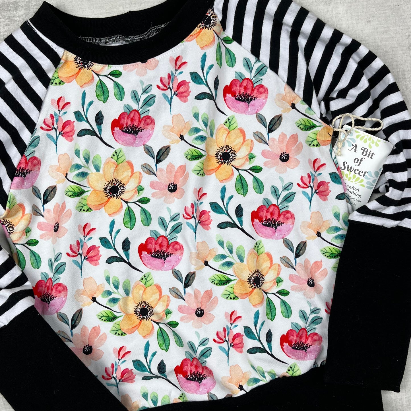 Peach & Pink Floral Grow with Me Long Sleeve Shirt