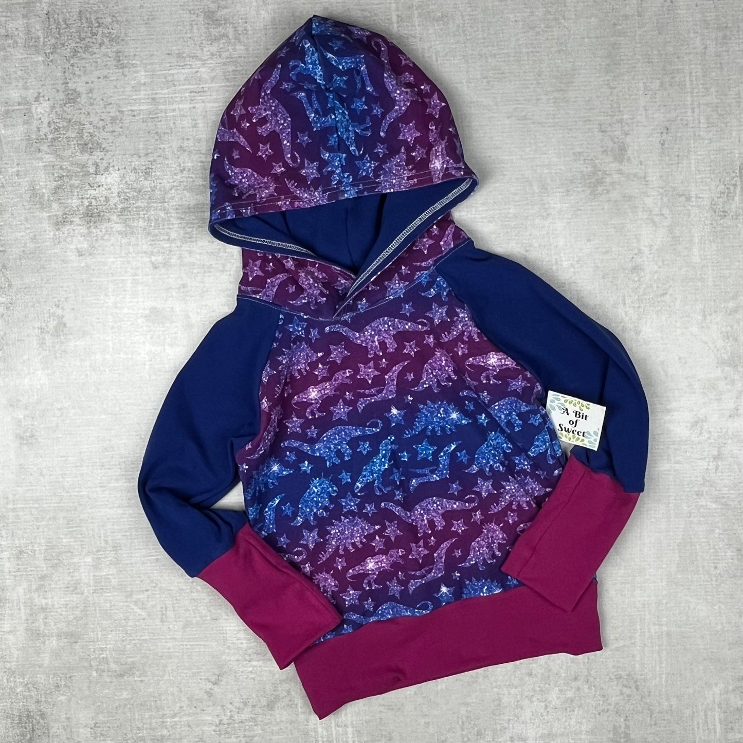 Glitter Dino Grow with Me Hoodie