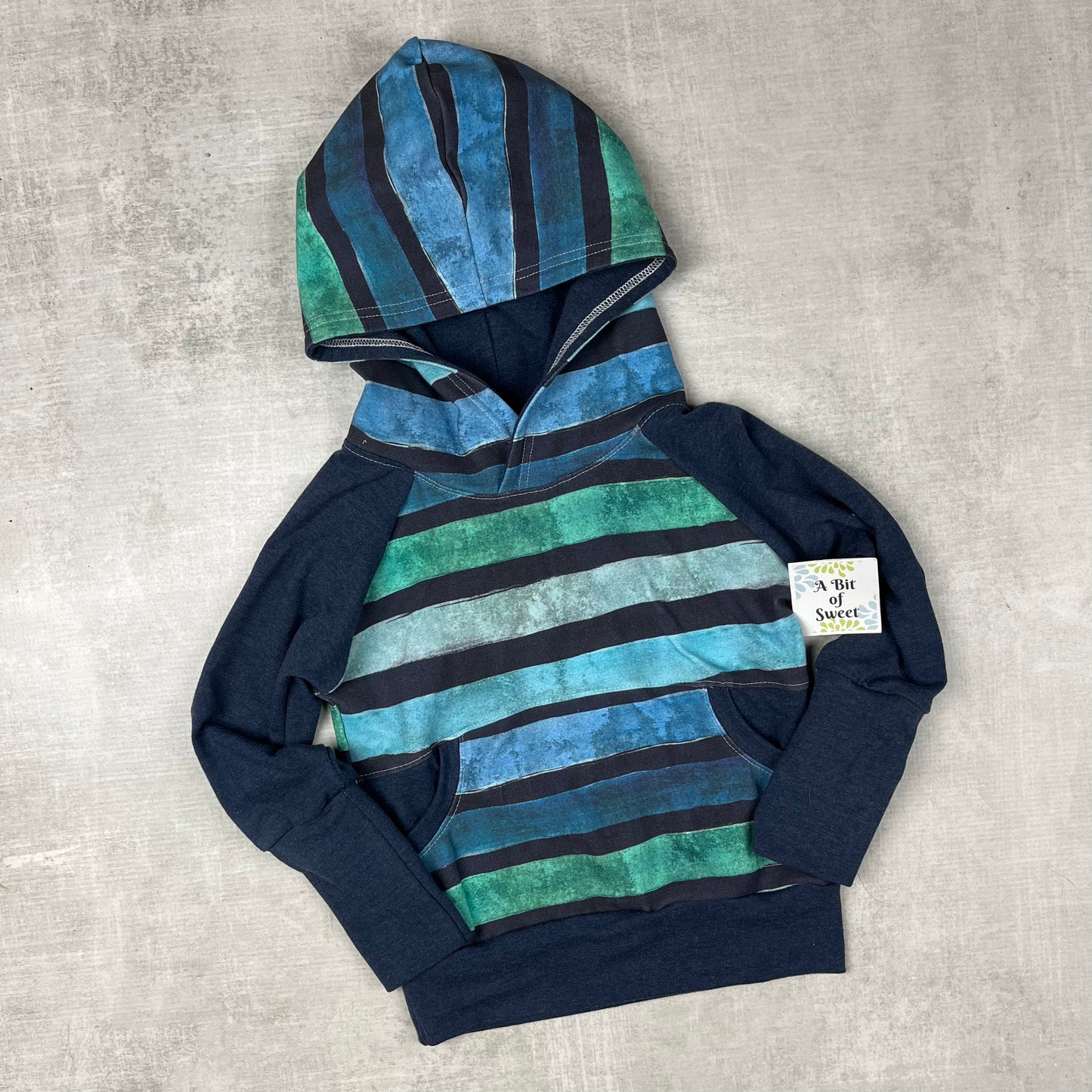Cobalt Stripes Grow with Me Pocket Hoodie