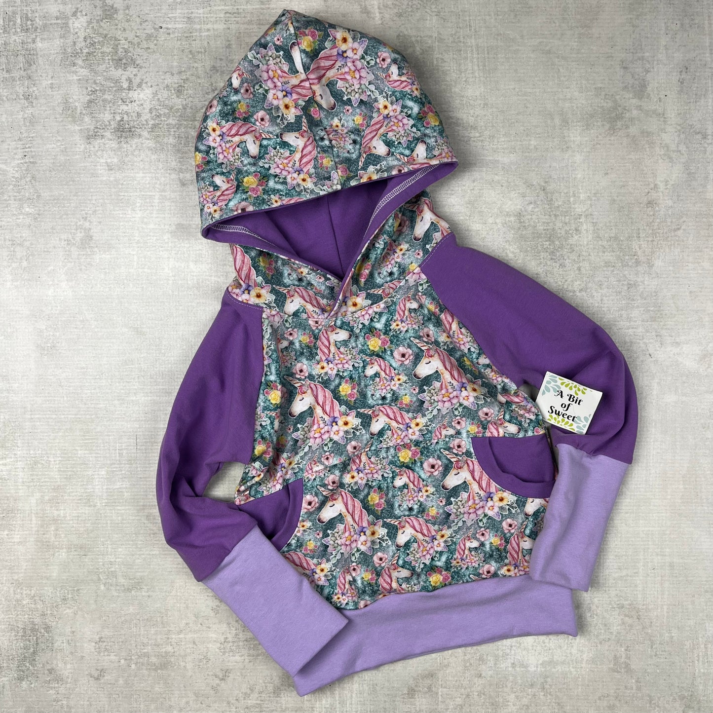 Glitter Unicorn Grow with Me Pocket Hoodie