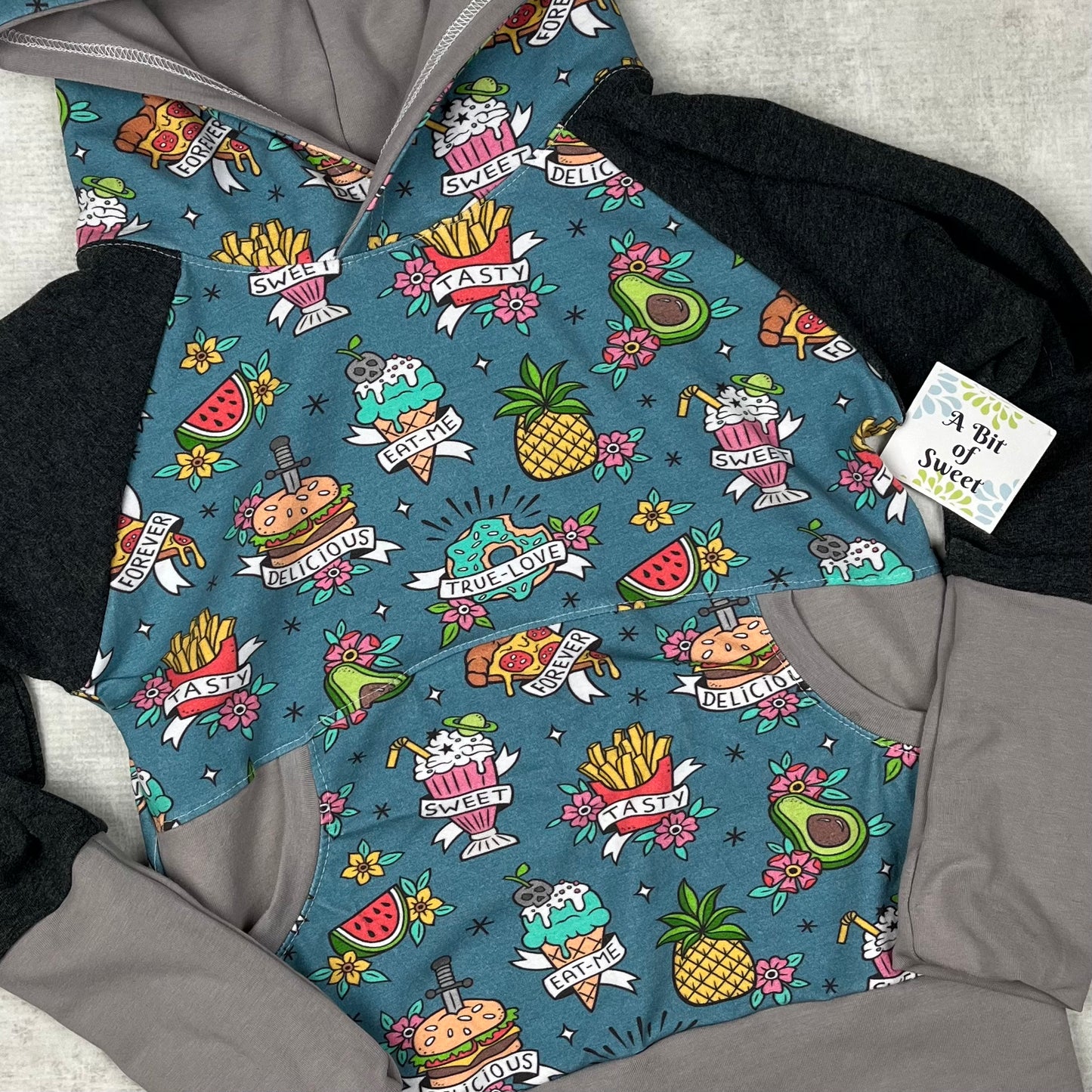 Food Tattoo Grow with Me Pocket Hoodie