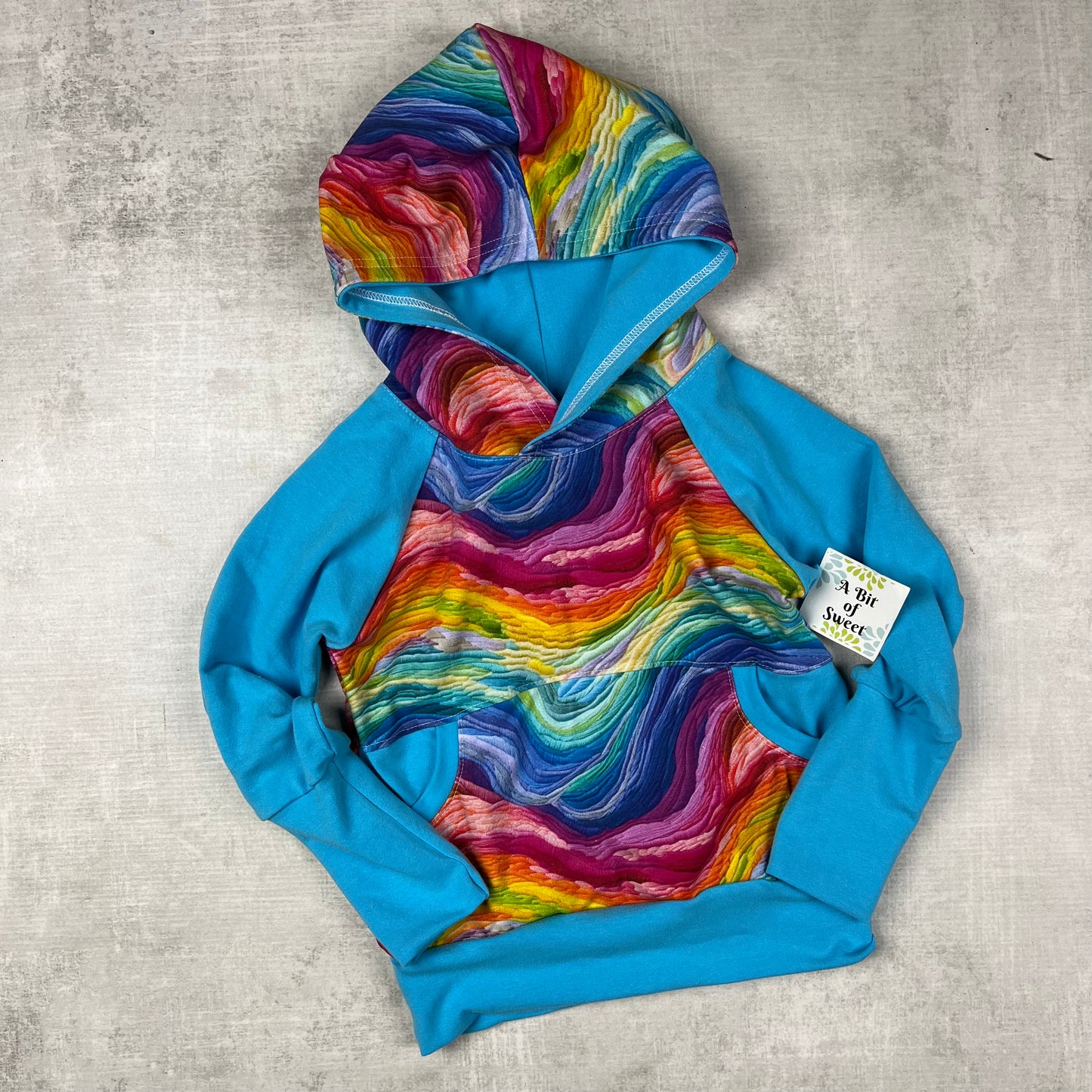 Rainbow Stitches Grow with Me Pocket Hoodie
