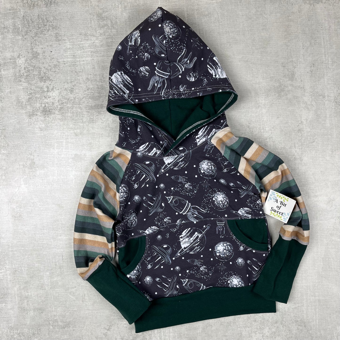 Rockets in Space Grow with Me Pocket Hoodie