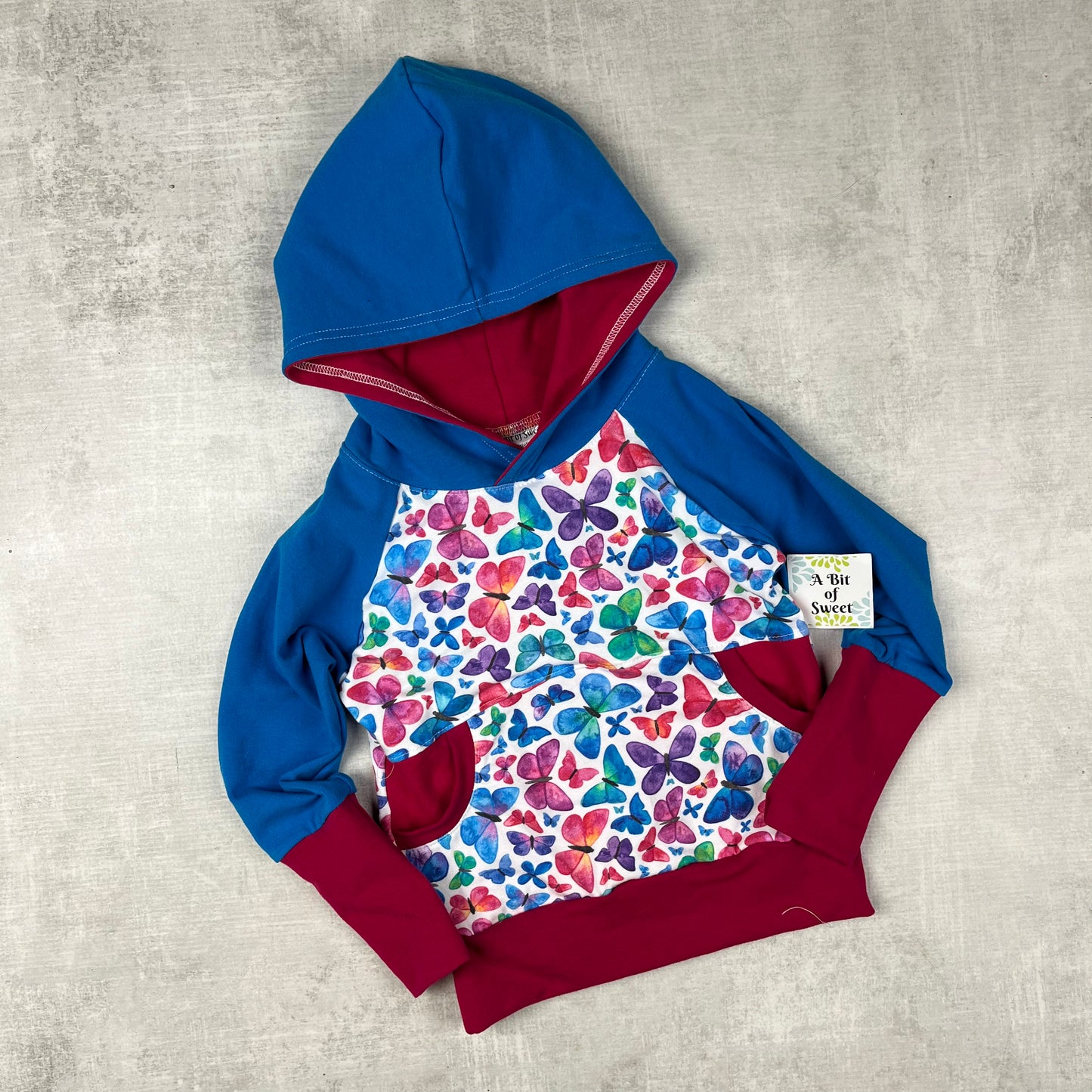 Bright Butterflies Grow with Me Pocket Hoodie