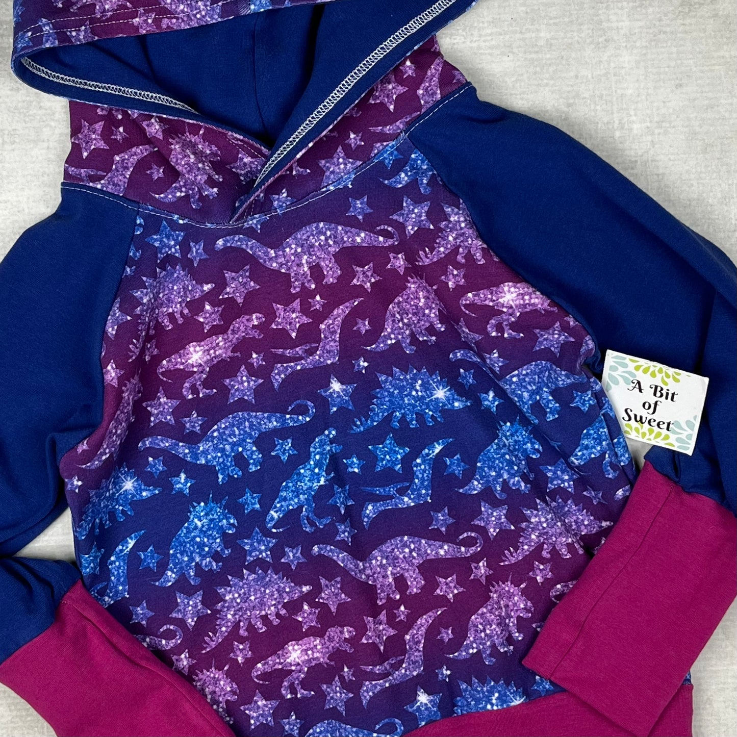 Glitter Dino Grow with Me Hoodie