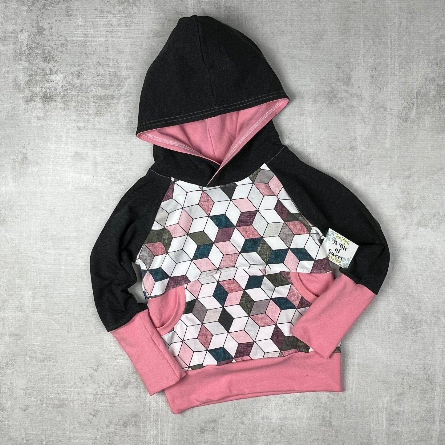 Pink Geo Grow with Me Pocket Hoodie