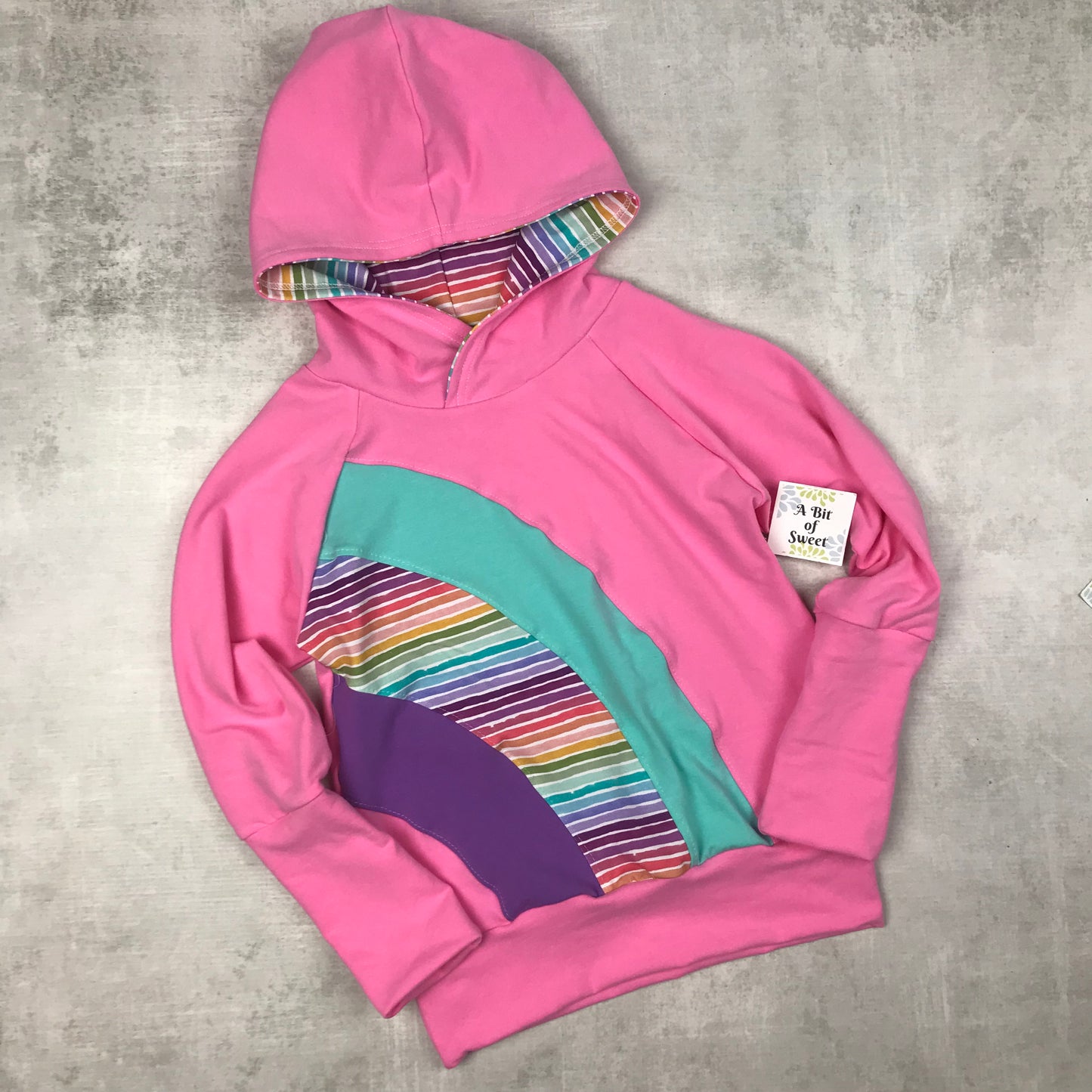 Pink Rainbow Grow with Me Pocket Hoodie
