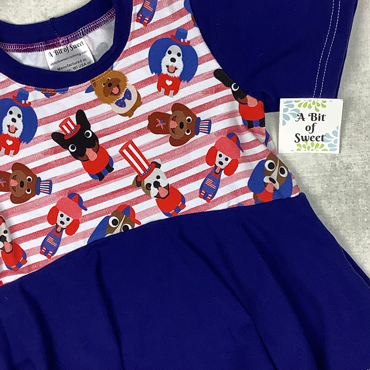 Patriotic Doggos Grow with Me Short Sleeve Peplum