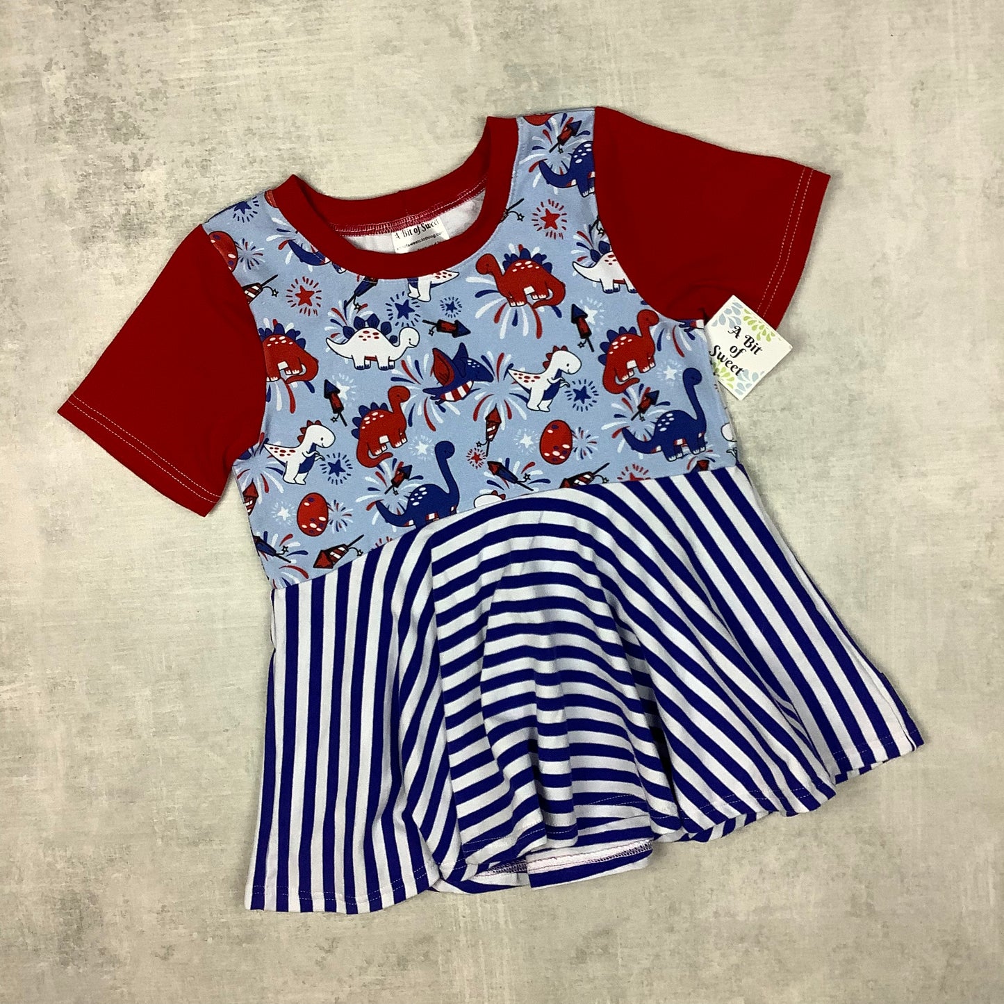 Firework Dinos Grow with Me Short Sleeves Peplum