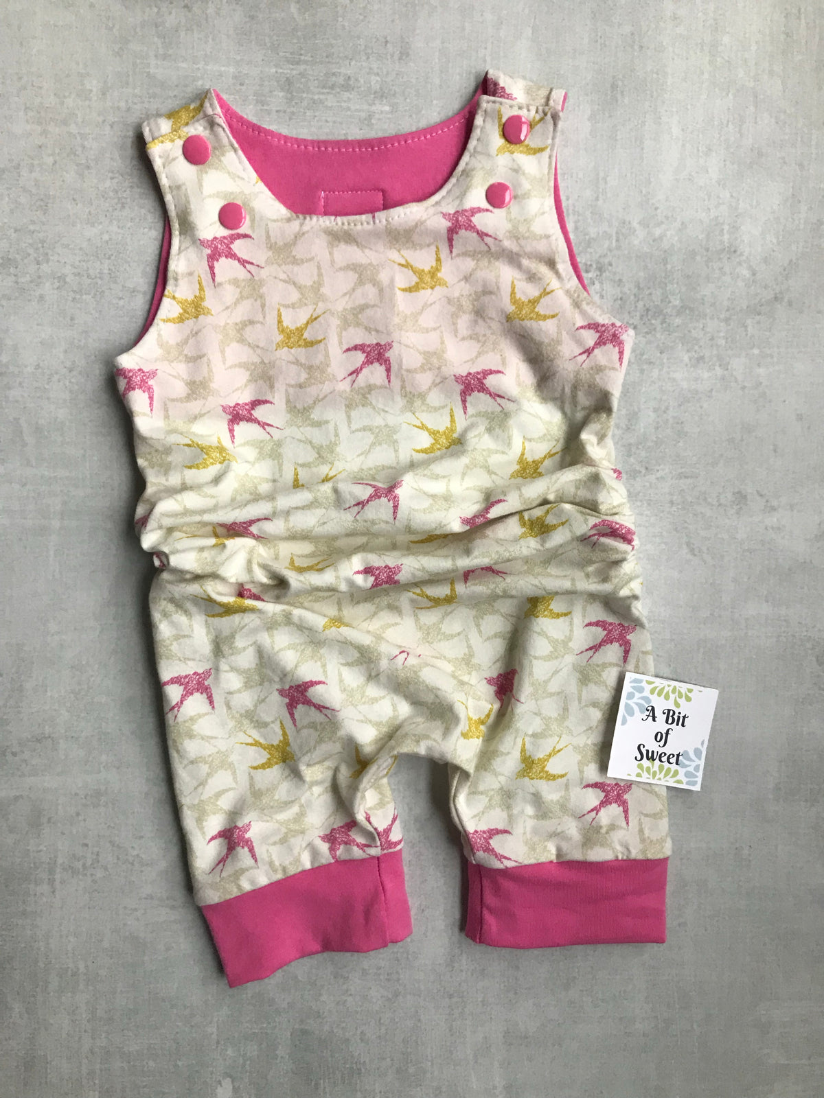 Little Birds Grow with Me Snap Romper Shorts