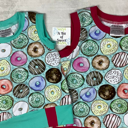 Watercolor Donuts Grow with Me Tank