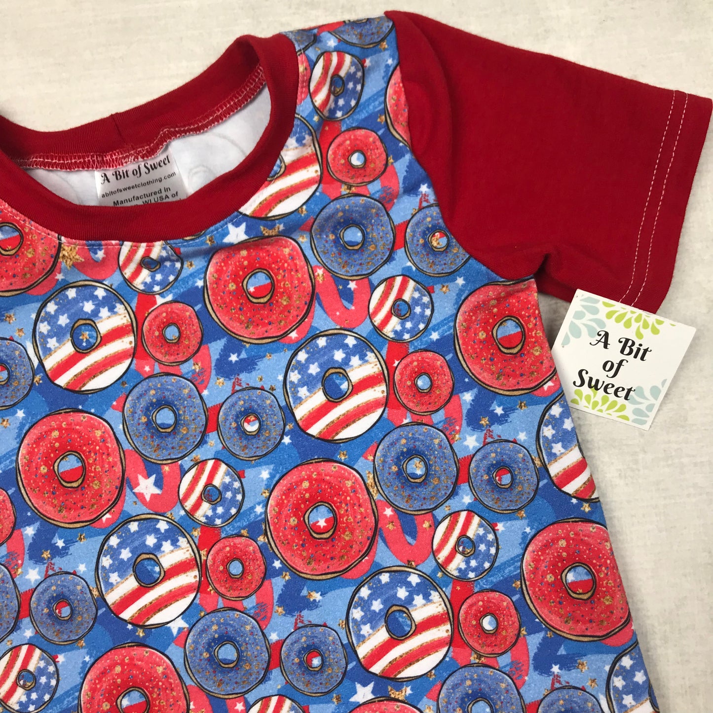 Red, White and Blue Donuts Grow with Me Tee