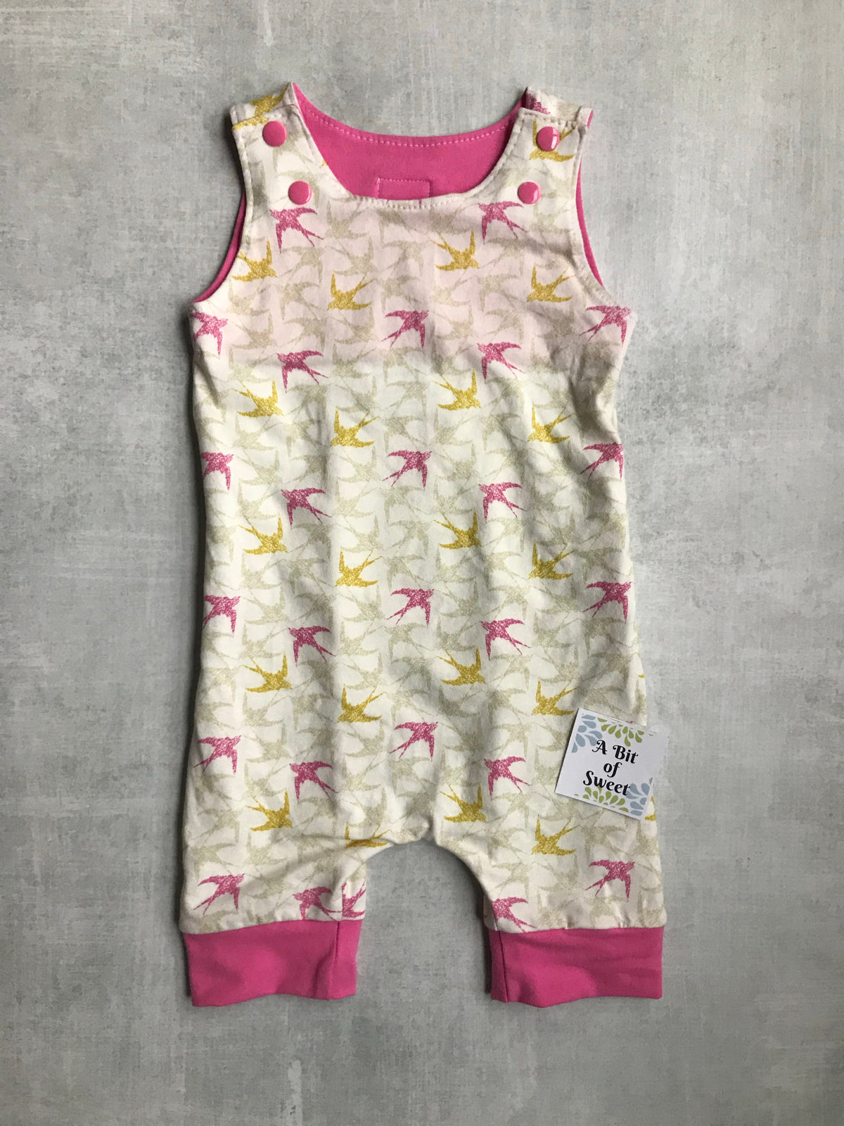 Little Birds Grow with Me Snap Romper Shorts