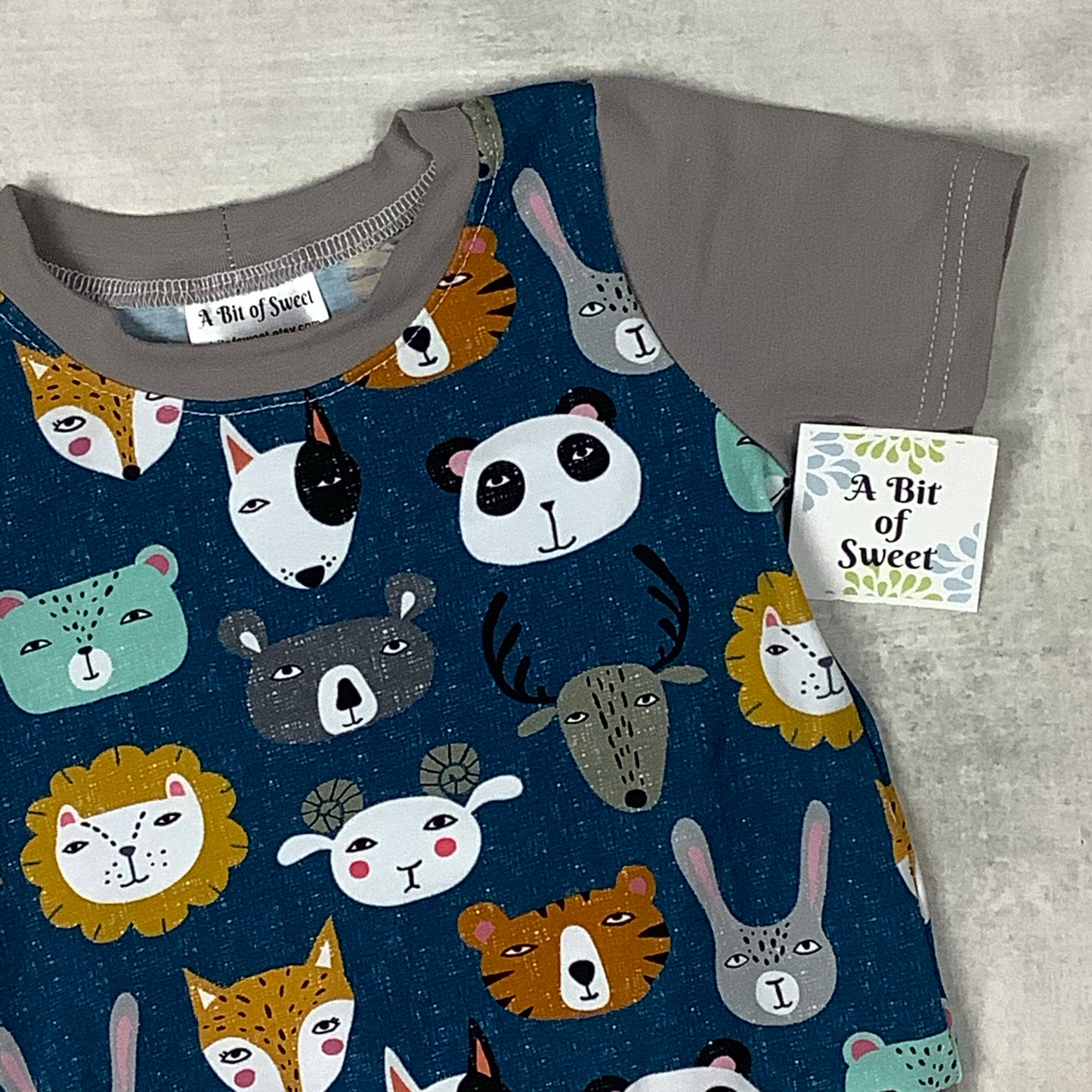 Animals on Teal Grow with Me Tee