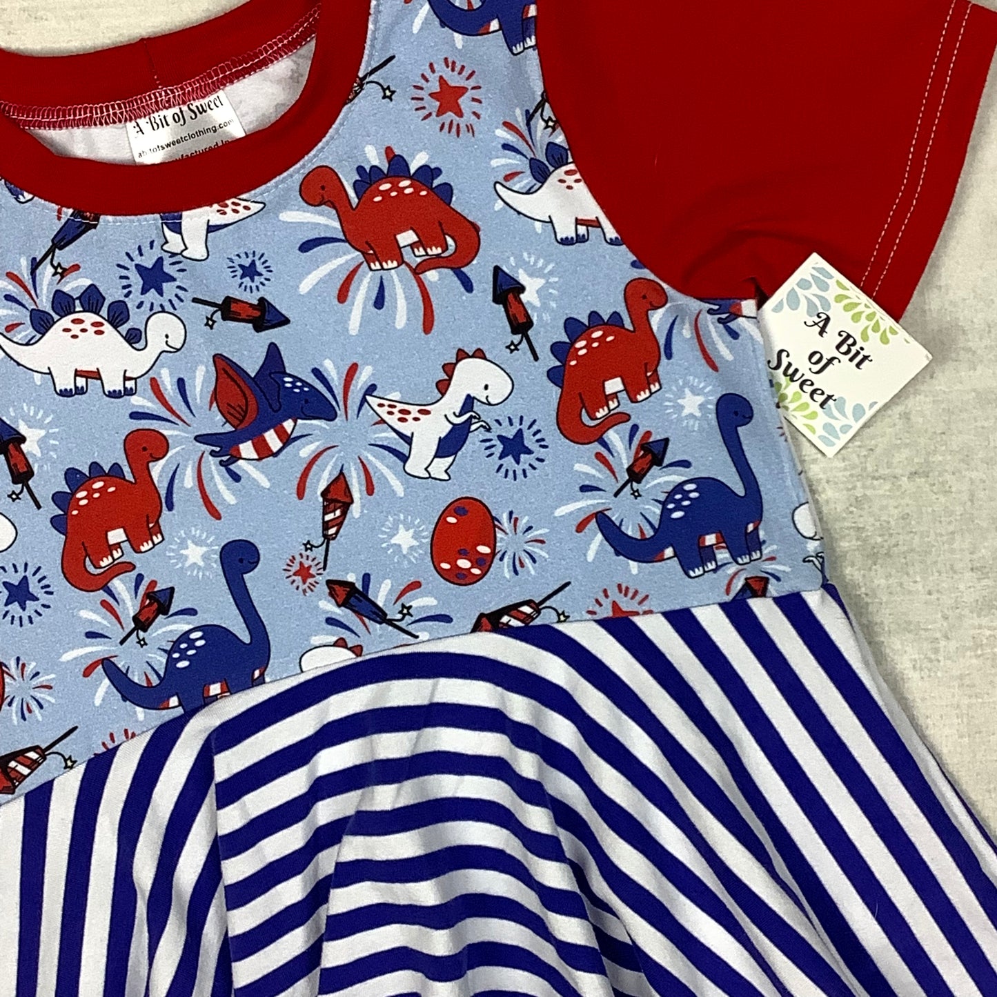 Firework Dinos Grow with Me Short Sleeves Peplum