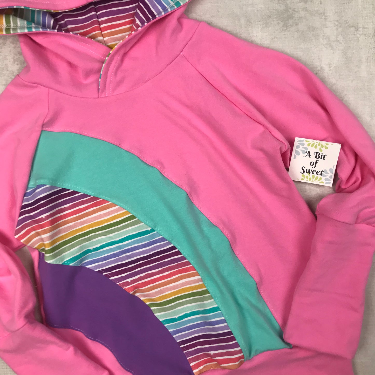 Pink Rainbow Grow with Me Pocket Hoodie