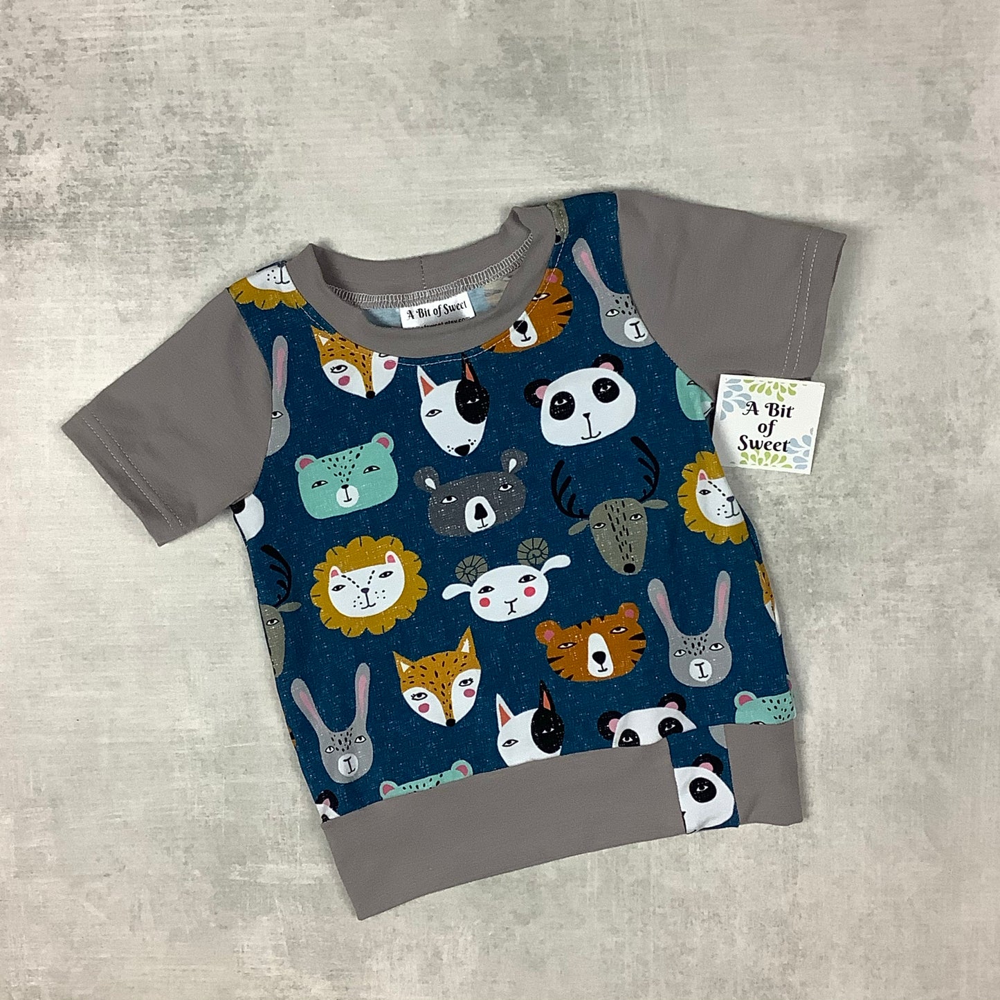 Animals on Teal Grow with Me Tee