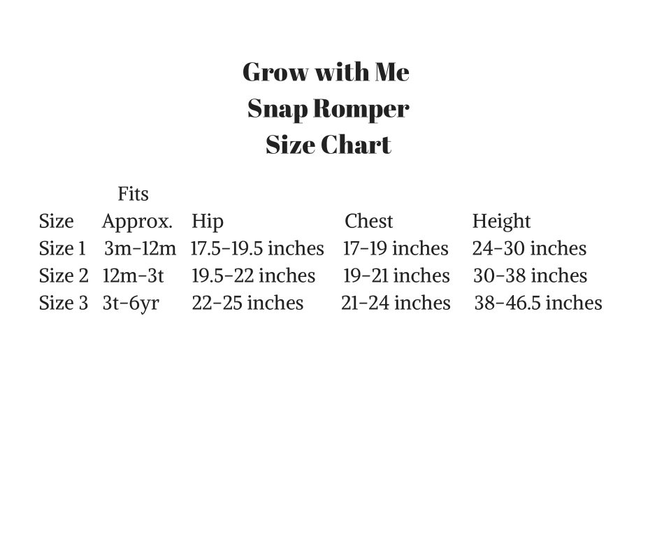 Squirrel Village Grow with Me Snap Romper Pants