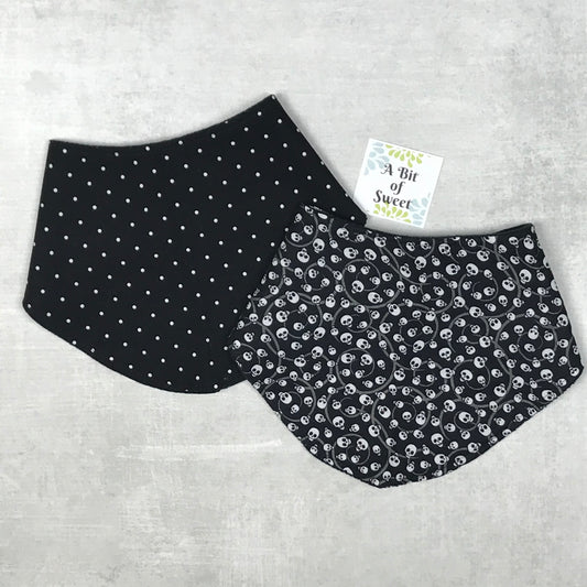Halloween Slouchy Bandana Bibs, set of 2