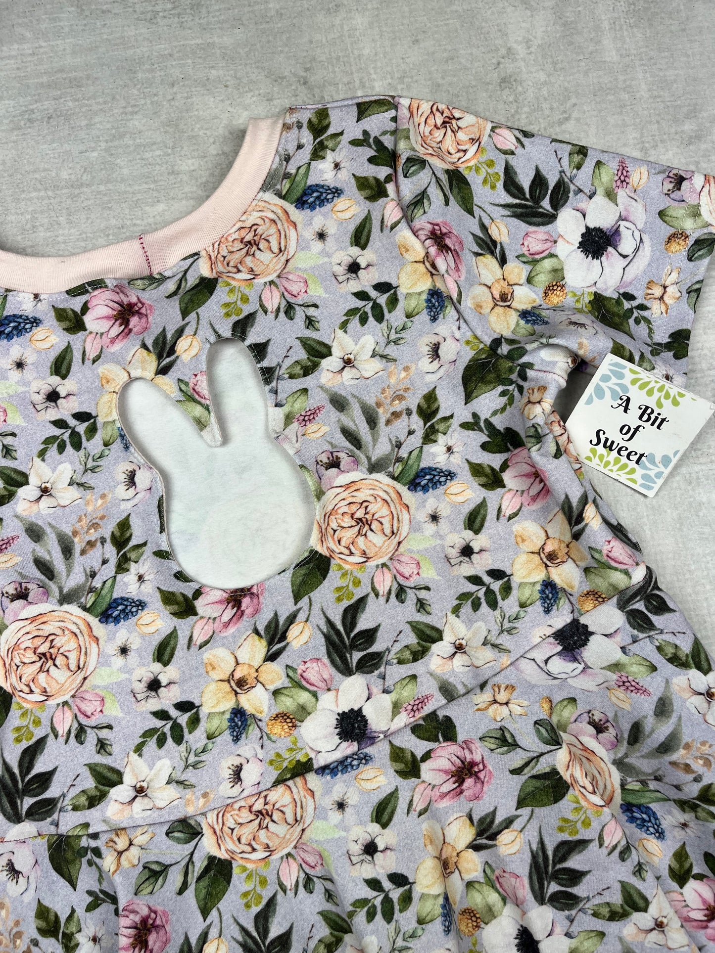 Floral with Bunny Cut out Grow with Me Peplum