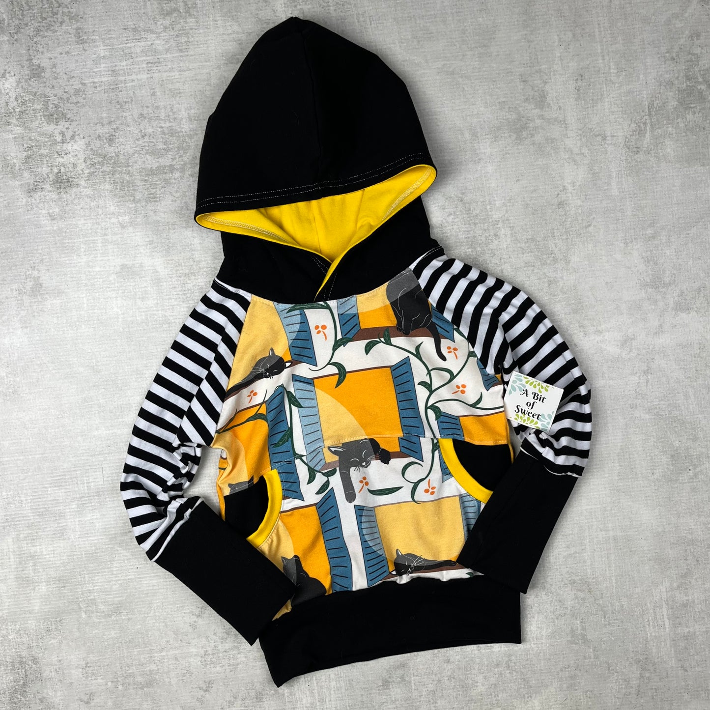 Window Cats Grow with Me Pocket Hoodie