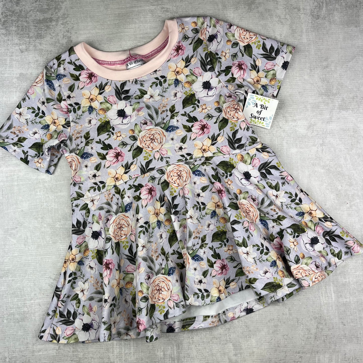 Floral with Bunny Cut out Grow with Me Peplum