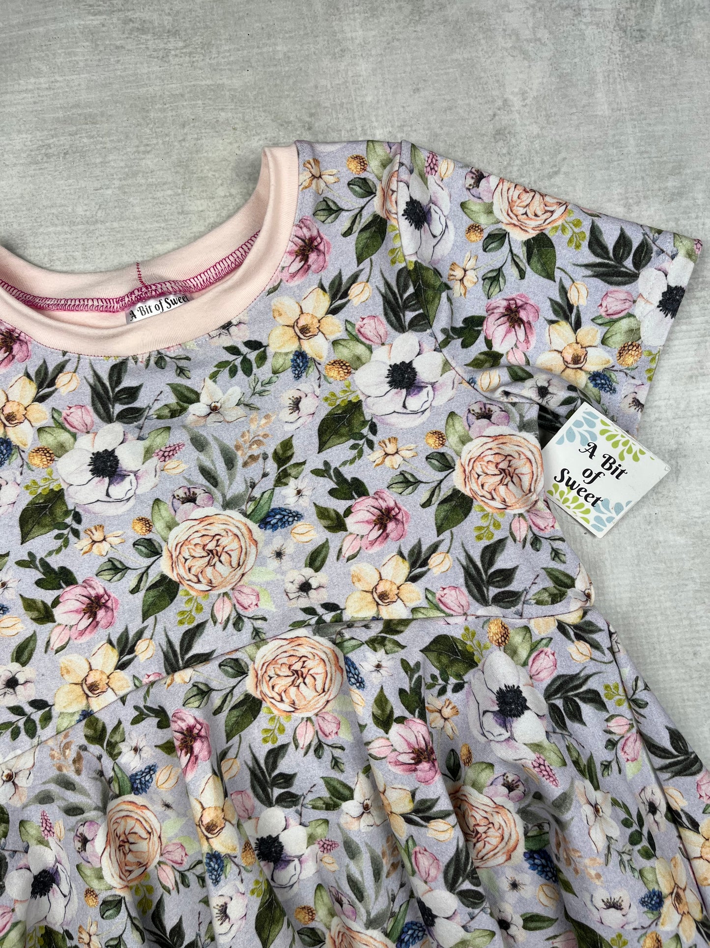 Floral with Bunny Cut out Grow with Me Peplum