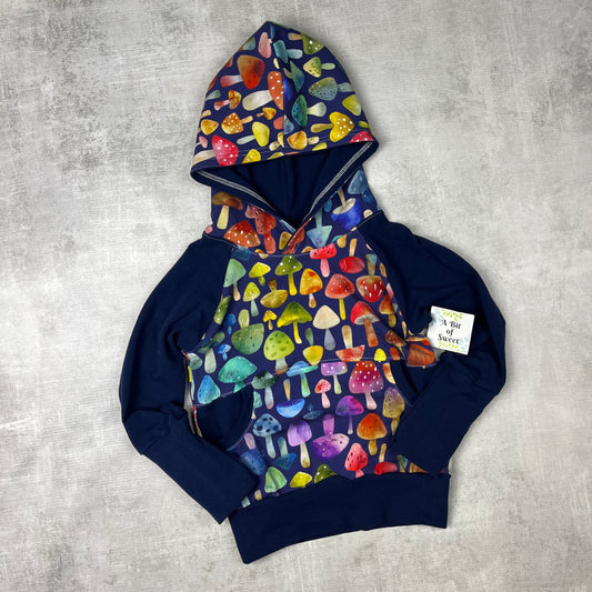 Rainbow Mushrooms Grow with Me Pocket Hoodie