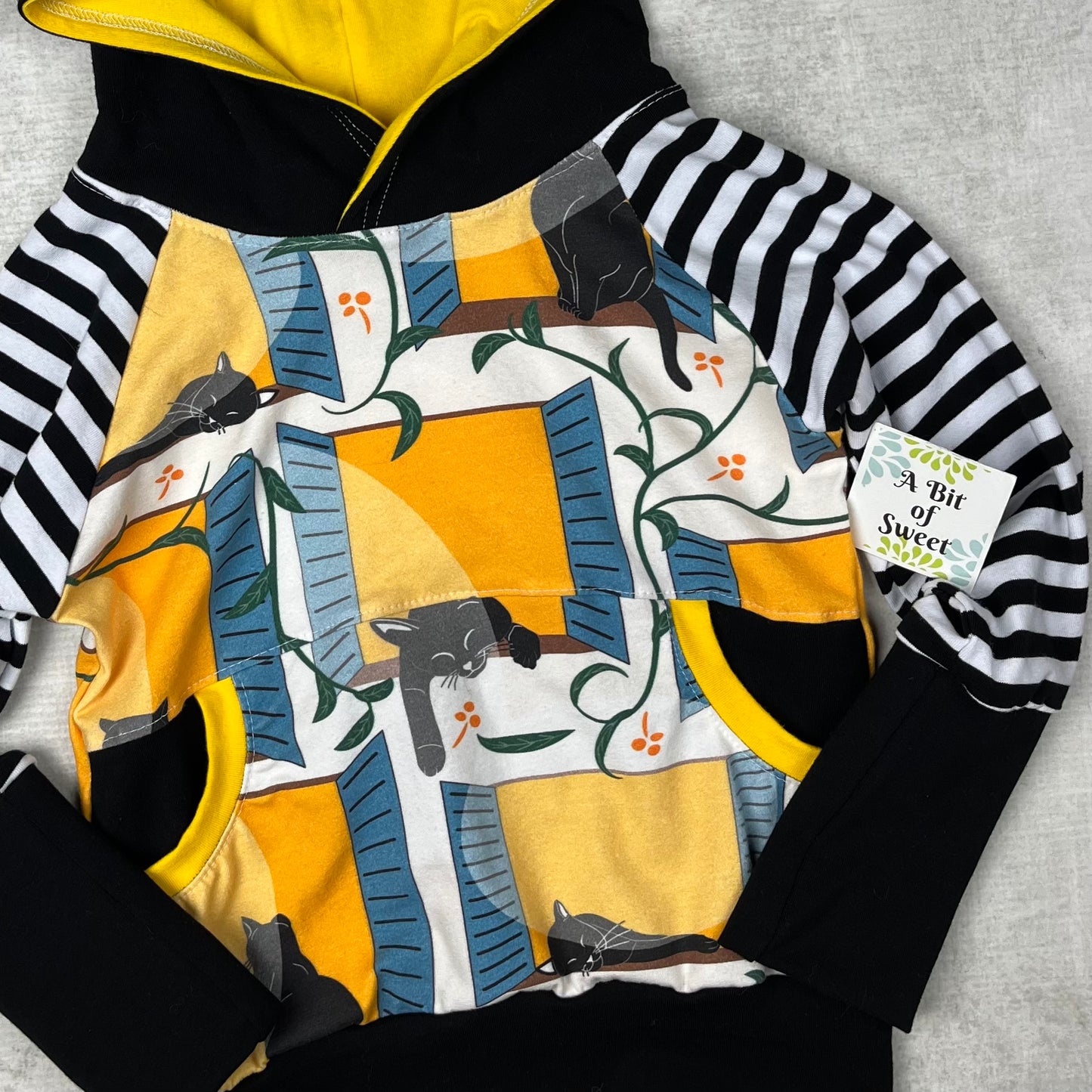 Window Cats Grow with Me Pocket Hoodie