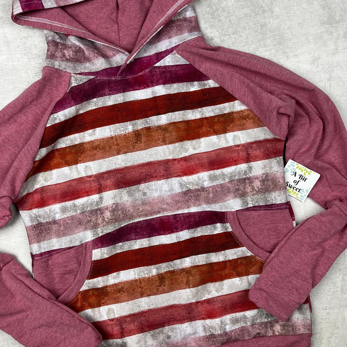 Rose Quartz Stripes Grow with Me Pocket Hoodie