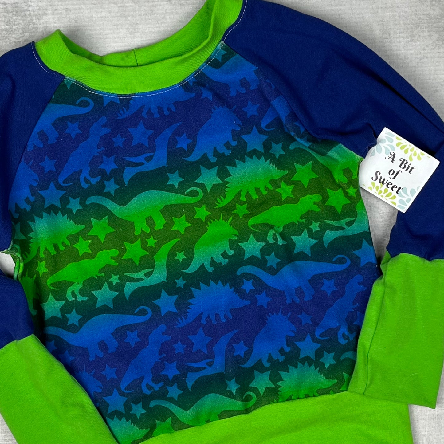 Blue Dino Ombre Grow with Me Long Sleeve Shirt