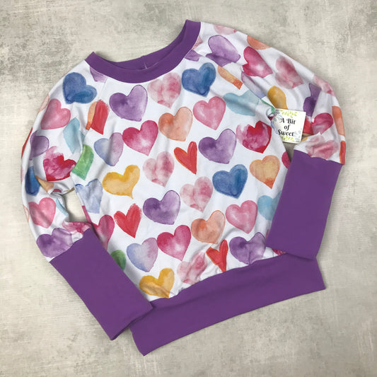 Watercolor Hearts Grow with Me Long Sleeve Shirt