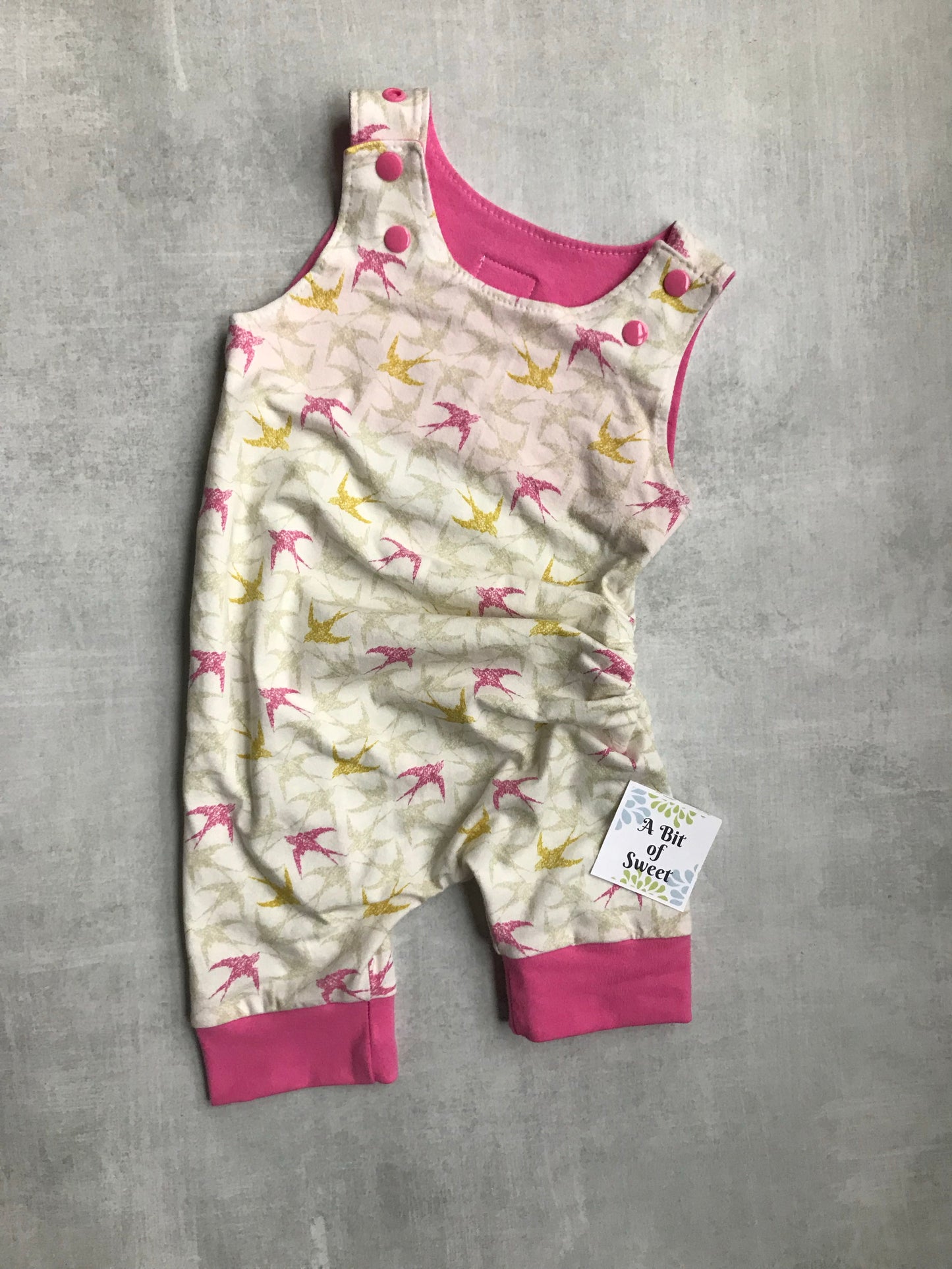 Little Birds Grow with Me Snap Romper Shorts