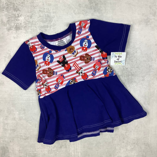 Patriotic Doggos Grow with Me Short Sleeve Peplum