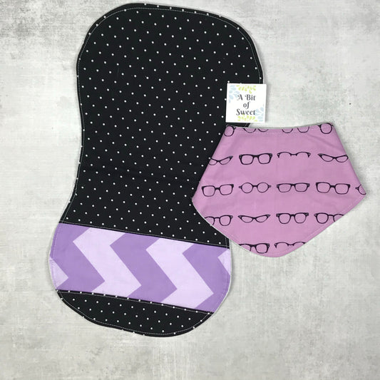Slouchy Bandana Bib and Burp Cloth Set
