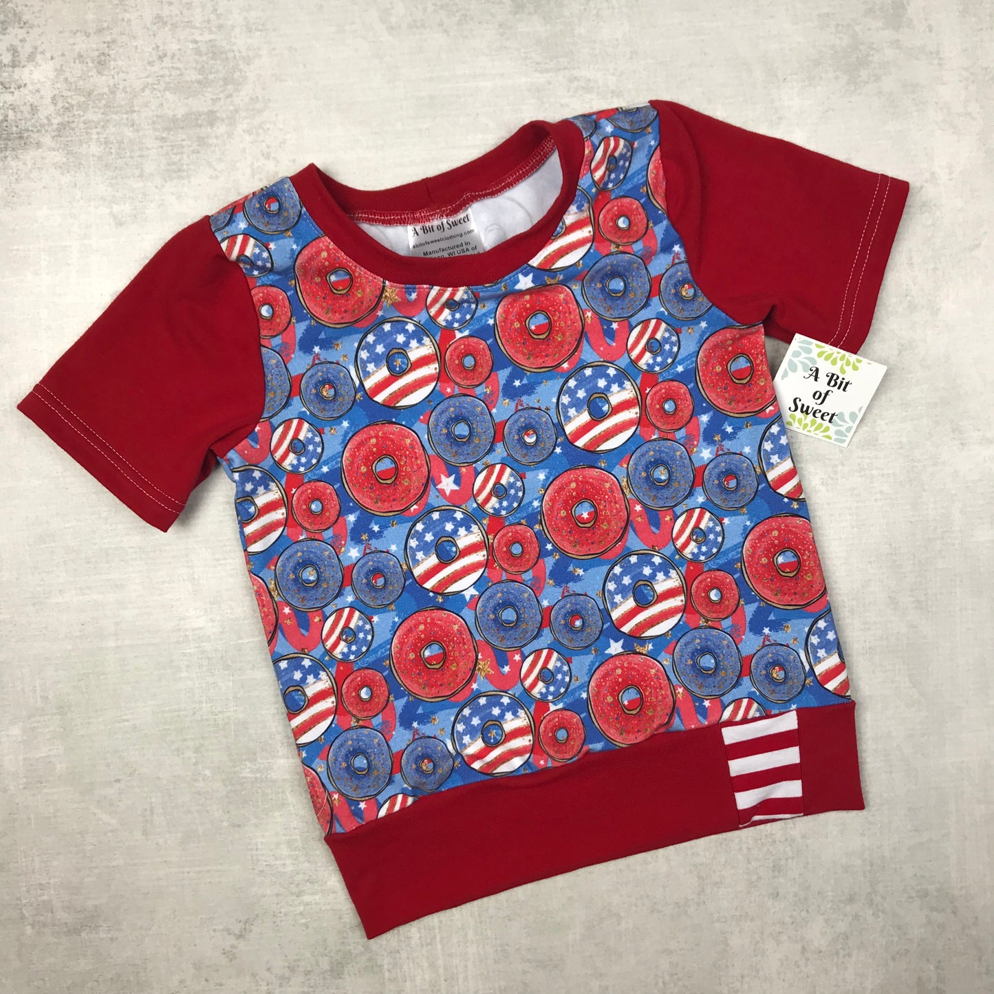 Red, White and Blue Donuts Grow with Me Tee
